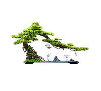 Árboles Artificiales Árbol de bonsái Artificial Árbol de simulación Chino Grúa de cerámica Blanca Rocalla de cerámica y Arena Fina Azul Utilizada para decoración de Sala de Estar y Oficina Plantas en