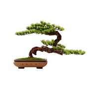 Árboles Artificiales Árbol de bonsái Artificial Maceta de cerámica esmerilada China Decoración de rocalla Musgo Artificial Plantas Verdes realistas Sala de Estar Estudio y Oficina Plantas en macetas