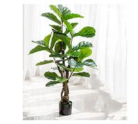 Árboles Artificiales Árbol de ficus de Hoja de violín de imitación de 47 Pulgadas, Planta Artificial Casi el árbol Natural, árboles Artificiales utilizados para la decoración de exposiciones de la