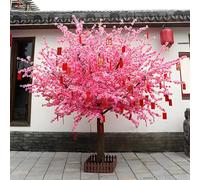 Árboles artificiales de flor de durazno, árbol de los deseos denso y de pie con flores de durazno simuladas, árbol vintage grande hecho a mano,A:5.9 * 5.9ft