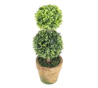 Árboles artificiales de plástico en macetas, decoración para jardín, patio, interior y exterior. Patrón: dos bolas.