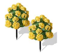 Árboles artificiales en maceta, bola topiaria de boj resistente a los rayos UV con flor de begonia, perfecto para decoración de jardín y hogar