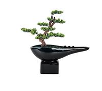 Árboles Artificiales Simulación Bienvenido Pino Bonsai Zen Planta Falsa Sala de té en Maceta Sala de Estar Planta Verde Decoración Adornos 24.0 Pulgadas Plantas en Maceta