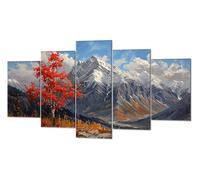 Árboles Cordillera Diamond Painting, 5 Pcs 5D Kit Mosaico Pintura de Diamante, Kit Bordado en Punto de Cruz Manualidades Adultos, DIY Gran Tamaño Cuadro Damantes, Decoracion Hogar 50x100cm P-d-609