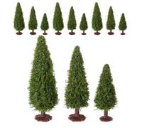 Árboles de Modelismo Ferroviario Verdes, 12 Piezas, Plástico