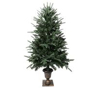 Árboles de Navidad Artificiales Verde 120 cm, 2 Tipos de Hojas de Pino, 320 Puntas, Hojas de PVC/PE de Árbol de Navidad de 4 pies con Base Retro para Decoración Navideña