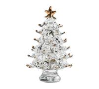 Árboles de Navidad de cristal de cristal para árbol de Navidad, decoración de árbol de Navidad, color verde figura, amarillo, azul y claro, para mesa de escritorio, decoración de Navidad, hogar,