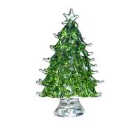 Árboles de Navidad de cristal de cristal para árbol de Navidad, decoración de árbol de Navidad, color verde figura, amarillo, azul y claro, para mesa de escritorio, decoración de Navidad, hogar,