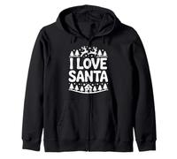Árboles de Navidad de Renos I Love Santa Sudadera con Capucha