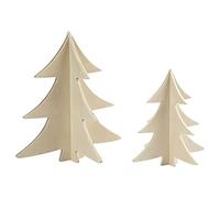 Árboles de Navidad, H: 13 + 18 cm, madera contrachapada, 2asstd