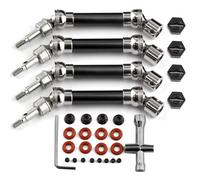 Árboles De Transmisión Para Arrma 3s Para Senton Para Granite Para Vorteks Old Big Para Rock V2 1/10 Piezas De Actualización Coche RC 4 Piezas Eje Transmisión Delantero Trasero Metal(Black)