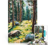 Árboles del Bosque con luz Solar Rompecabezas para Adolescentes 2000 Piezas Corte de precisión Decoración de Pared cumpleaños y Navidad 70x100cm