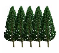 Árboles en miniatura para modelos, 15 árboles de pino verde de plástico de 3,8 a 16 cm para decoración de microscape, modelo de sauce, tren, ferrocarril, 13 cm