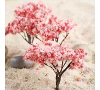 Árboles en miniatura para modelos, 20 piezas de 6,4 cm de cerezo en flor de árbol, modelo de planta de ferrocarril, carretera, arreglo de mesa, decoración de escena