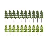 Árboles en miniatura para modelos, 20 unidades de 6,3 cm, verde, paisaje en miniatura, tren, ferrocarriles, árboles, modelo a escala 1:200, plantas artificiales de plástico verde