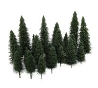 Árboles en miniatura para modelos, 40 unidades de 5,2 a 12,6 cm, modelo de pino, verde profundo, varios tamaños para escala HO O N Z, pueblo de Navidad