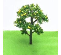 Árboles en miniatura para modelos, árbol frutal de plástico a escala HO, diseño de tren de jardín, modelo de escenario, tren, ferrocarril, decoración del hogar, verde, 7 cm