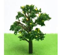 Árboles en miniatura para modelos, árbol frutal de plástico a escala HO, diseño de tren de jardín, modelo de escenario, tren, ferrocarril, decoración del hogar, color verde, 5 cm