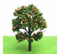 Árboles en miniatura para modelos, árbol frutal de plástico a escala HO, diseño de tren, mesa de jardín, decoración de ferrocarril, construcción, paisaje, amarillo, 7 cm