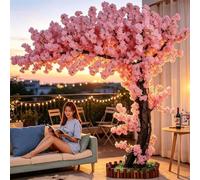 Árboles Flores de Cerezo Artificiales Blancos Árbol de los Deseos Falso Estilo Decoración De Flor De Falsa Hecha A Mano para Bodas Eventos Fiestas En,02,300×300cm