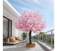 Árboles Flores de Cerezo Artificiales Falso árbol de los Deseos de Estilo japonés para Ventana de Hotel Decoración Interior o Exterior,02,2x1.5m