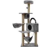 Árboles grandes para gatos de 63 pulgadas para interiores, multicapa, torre para gatos con puentes colgantes y cestas, muebles para gatos fáciles de montar (gris plateado)