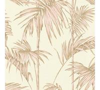 Lola Paris Papel Tapiz De Hoja De Palma Crema/Rosa 36919-3 Metálico Exótico