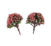 Árboles modelo 20 unidades, 4 cm árboles de flores para mejoras ferroviarias y decoración de paisaje