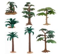 Árboles modelo 7 unids/set simulación de árboles en miniatura DIY artesanía mini palmera palma de plástico realista para micropaisaje modelo ferrocarril paisaje decoración de jardín de hadas, miniatu
