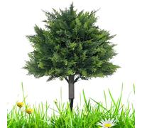 Árboles topiarios artificiales, planta artificial decorativa, decoración de estaca de jardín, topiario de vegetación sintética de 23.6 pulgadas, decoración de patio al aire libre para maceta, patio