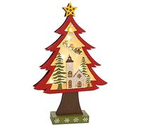 Arbolito de Navidad Infantil Rojo de Madera para decoración DE 37 cm Christmas - LOLAhome
