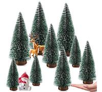 Arbolitos de Navidad Artificial Pequeño, Arbol de Navidad sisal Nieve, 9 Unidades de árbol de Navidad, Arbol de Navidad Artificial en Miniatura, para decoración de Mesa DIY escaparate