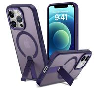 ÁRBOLORO Funda para iPhone 12/12 Pro con Soporte Compatible MagSafe, Magnética Carcasa iPhone 12/12 Pro Soporte Protección Militar Fina Antigolpes Case Translúcida Mate Trasera, Púrpura