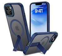 ÁRBOLORO Funda para iPhone 13/14 con Soporte Compatible MagSafe, Magnética Carcasa iPhone 13/14 Soporte Protección Militar Fina Antigolpes Case Translúcida Mate Trasera, Azul
