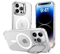 ÁRBOLORO Funda para iPhone 14 Pro MAX con Soporte, Compatible MagSafe, Carcasa con Soporte Soporte de Cámara Ajustable Incorporado, Magnética Grado Militar Antigolpes Case, Transparente