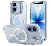 ÁRBOLORO Funda para iPhone 17 con Soporte, Compatible MagSafe, Carcasa con Soporte Soporte de Cámara Ajustable Incorporado, Magnética Grado Militar Antigolpes Case, Transparente