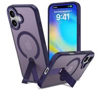 ÁRBOLORO Funda para iPhone 17 con Soporte Compatible MagSafe, Magnética Carcasa iPhone 17 Soporte Protección Militar Fina Antigolpes Case Translúcida Mate Trasera, Púrpura