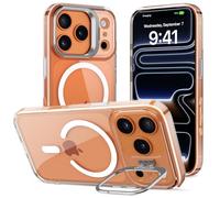 ÁRBOLORO Funda para iPhone 17 Pro con Soporte, Compatible MagSafe, Carcasa con Soporte Soporte de Cámara Ajustable Incorporado, Magnética Grado Militar Antigolpes Case, Transparente