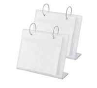 ArborGlow Álbum de fotos acrílico abatible para escritorio - Marco de fotos estilo calendario de pie, soporte transparente para tarjetas fotográficas Instax Mini, Polaroid, tarjetas Kpop y fotos de 4