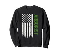 Arboristería patriótica de la bandera americana vintage Sudadera