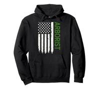 Arboristería patriótica de la bandera americana vintage Sudadera con Capucha