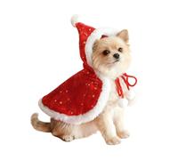Arborix Disfraz de Navidad para perro, capa de Papá Noel con sombrero, lindos disfraces para mascotas para gatos, perros, disfraz suave y esponjoso para perro, ropa de gato para fiestas de vacaciones