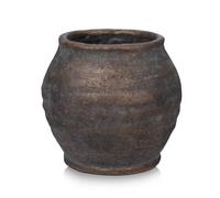 Arborus Jarrón Rústico para Flores 15CM Maceta Pequeña de Cemento Apertura 4.7" Maceta Marrón Estilo Vintage Granja Jarrón para Hierba de Pampas Plantas Secas Sala de Estar Mesa Entrada Baño Estante