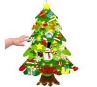 Arbre De Noël En Feutre - Arbres Dei 40 Pouces Avec Lumières LED Et Ornements | Arbree Dess Noëll ENN Feutree Pour, Décoration Murale Suspendue, Pourr Salle DEE Classe, Porte Des Maison, Fête,