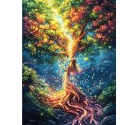 Arbre de Vie coloré Rompecabezas 1000 Piezas Cartón Resistente para Mayores Mitos fantásticos Mejora Atención Entrenamiento Memoria Diversión Grupal Detalle De Regalo 1000 PCS