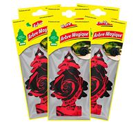 Arbre Magique Ambientador de coche sólido para colgar con perfume Black Rose y fragancia de larga duración para interiores de acción y ambientador con aroma envolvente - 6 paquetes individuales