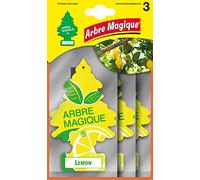 Arbre Magique, Ambientador para coche, aroma a limón, aroma fresco y afrutado, duración hasta 7 semanas, fabricado en Italia, formato multipack de 3 unidades
