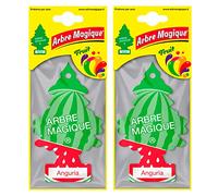 Arbre Magique Ambientador para coche, aroma de ánguria, aroma fresco y frutal, duración hasta 7 semanas, fabricado en Italia, paquete de 2 unidades
