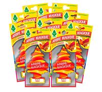 Arbre Magique Ambientador para coche, aroma de mango y Papaya, aroma fresco y ligero, duración hasta 7 semanas, fabricado en Italia, paquete de 10 unidades