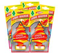 Arbre Magique Ambientador para coche, aroma de mango y Papaya, aroma fresco y ligero, duración hasta 7 semanas, fabricado en Italia, paquete de 5 unidades